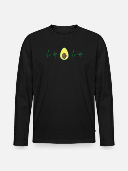 Avocado Guacamole Vegan Geschenk - Männer Premium Bio Langarmshirt - Schwarz