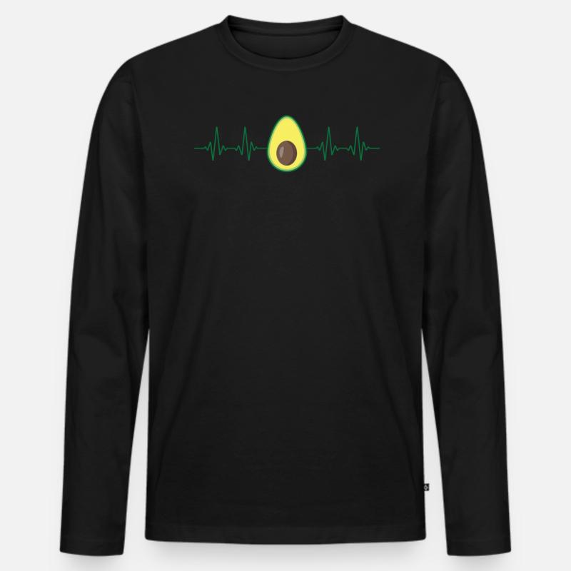 Avocado Guacamole Vegan Geschenk - Männer Premium Bio Langarmshirt - Schwarz