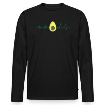 Avocado - Männer Premium Bio Langarmshirt - Schwarz - Vorne - Nico (187cm)