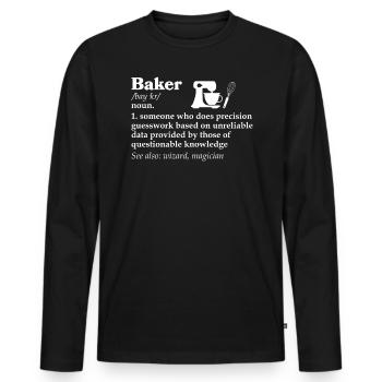 Bäcker Bäckerein Backwaren Backen Geschenk - Männer Premium Bio Langarmshirt - Schwarz - Vorne - Nico (187cm)
