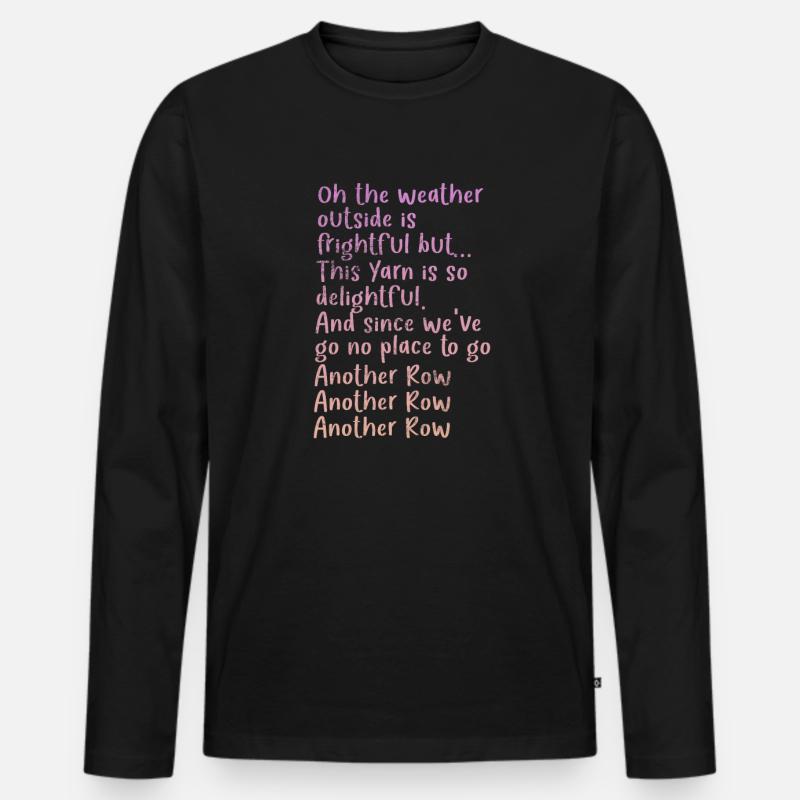 Häkeln Stricken - Männer Premium Bio Langarmshirt - Schwarz
