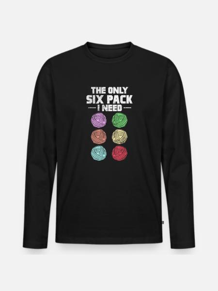 Crochet Knitting - Men's Premium Organic Long Sleeve Shirt - black