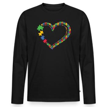 Autism Awareness Day Autistic Gift - Men's Premium Organic Long Sleeve Shirt - black - Front - Nico (187cm)