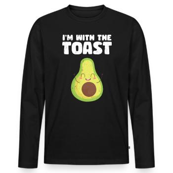 Avocado - Männer Premium Bio Langarmshirt - Schwarz - Vorne - Nico (187cm)