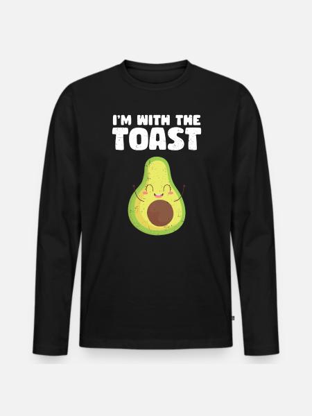 Avocado - Männer Premium Bio Langarmshirt - Schwarz
