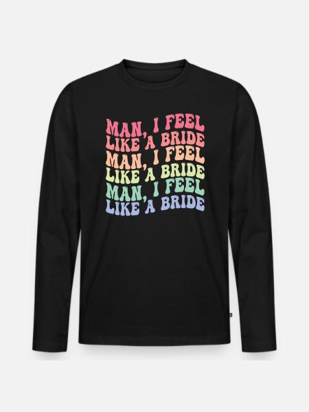 Bachelorette Hen Party Gift - Men's Premium Organic Long Sleeve Shirt - black