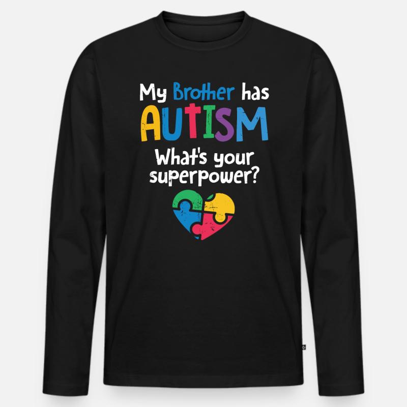 Autismus - Männer Premium Bio Langarmshirt - Schwarz