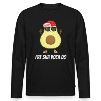 Avocado - Männer Premium Bio Langarmshirt - Schwarz - Vorne - Nico (187cm)