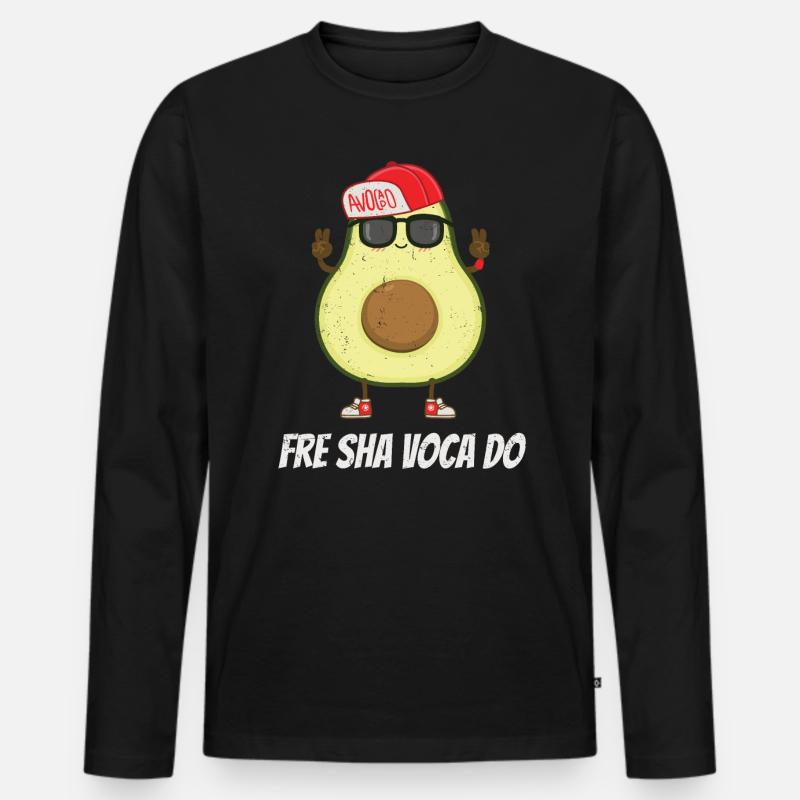 Avocado - Männer Premium Bio Langarmshirt - Schwarz