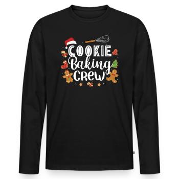 Bäcker Bäckerein Backwaren Backen Geschenk - Männer Premium Bio Langarmshirt - Schwarz - Vorne - Nico (187cm)