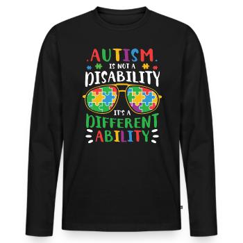 Autism Awareness Day Autistic Gift - Men's Premium Organic Long Sleeve Shirt - black - Front - Nico (187cm)