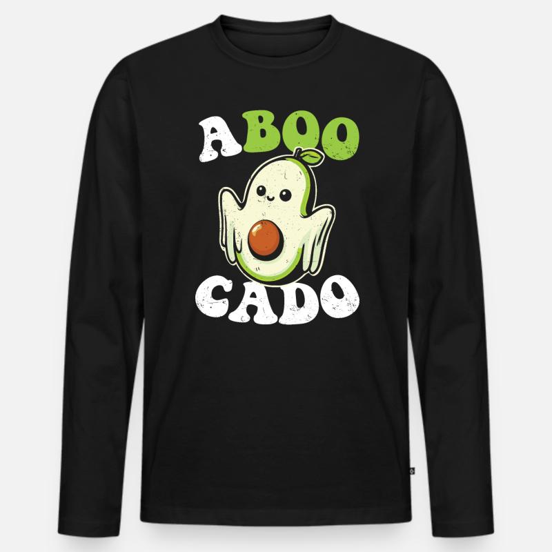 Avocado - Männer Premium Bio Langarmshirt - Schwarz