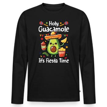 Avocado - Männer Premium Bio Langarmshirt - Schwarz - Vorne - Nico (187cm)