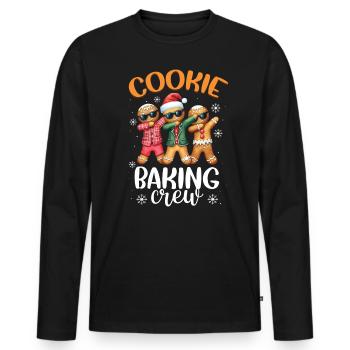 Bäcker Bäckerein Backwaren Backen Geschenk - Männer Premium Bio Langarmshirt - Schwarz - Vorne - Nico (187cm)