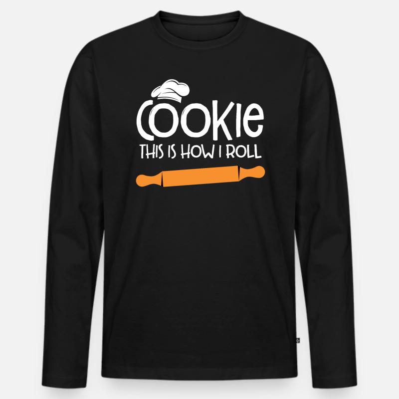 Bäcker Bäckerein Backwaren Backen Geschenk - Männer Premium Bio Langarmshirt - Schwarz