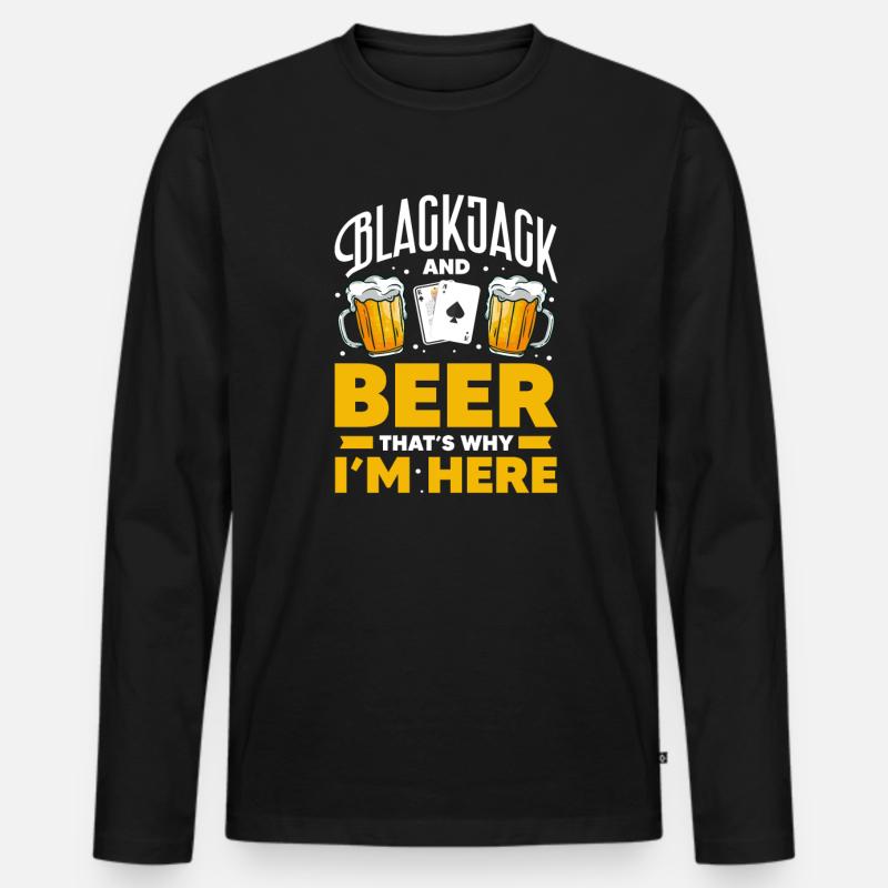 Black Jack - Männer Premium Bio Langarmshirt - Schwarz