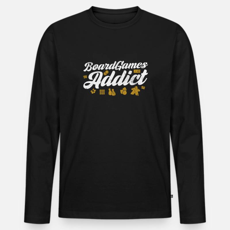 Brettspiel - Männer Premium Bio Langarmshirt - Schwarz