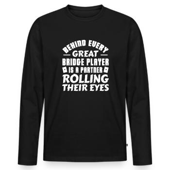 Bridge - Männer Premium Bio Langarmshirt - Schwarz - Vorne - Nico (187cm)