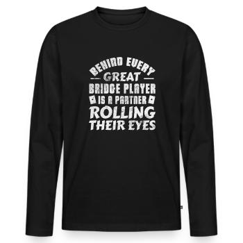 Bridge Card Game Casino Card Game Gift - Men's Premium Organic Long Sleeve Shirt - black - Front - Nico (187cm)