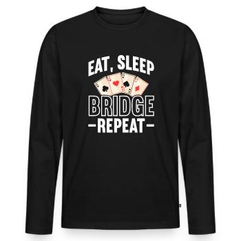 Bridge - Männer Premium Bio Langarmshirt - Schwarz - Vorne - Nico (187cm)