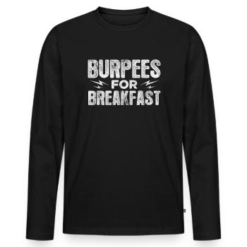 Burpees - Männer Premium Bio Langarmshirt - Schwarz - Vorne - Nico (187cm)