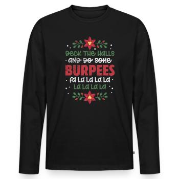 Burpees - Männer Premium Bio Langarmshirt - Schwarz - Vorne - Nico (187cm)