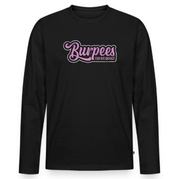 Burpees - Männer Premium Bio Langarmshirt - Schwarz - Vorne - Nico (187cm)