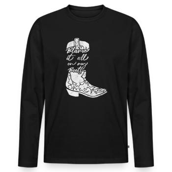 Pays - T-shirt manches longues Premium bio Homme - noir - Devant - Nico (187cm)