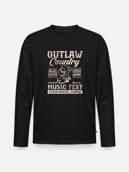 Country - Men's Premium Organic Long Sleeve Shirt - black
