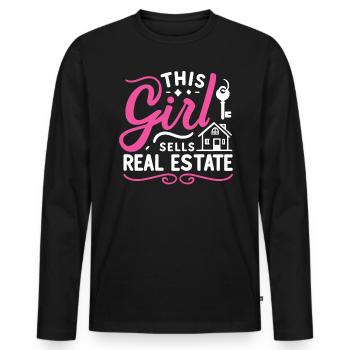 Real Estate Agent Real Estate Agent Gift - Men's Premium Organic Long Sleeve Shirt - black - Front - Nico (187cm)