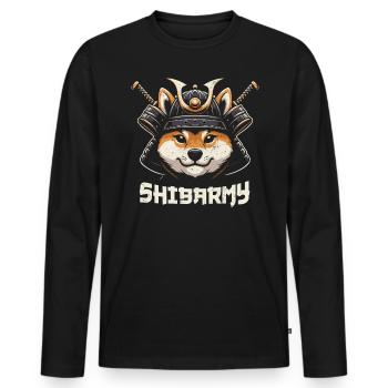 Samouraï - T-shirt manches longues Premium bio Homme - noir - Devant - Nico (187cm)