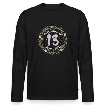 Adolescent - T-shirt manches longues Premium bio Homme - noir - Devant - Nico (187cm)