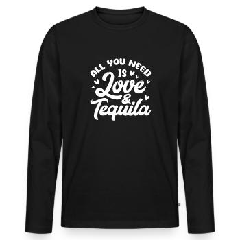 Tequila Sunrise Booze Party Mexique Cadeau - T-shirt manches longues Premium bio Homme - noir - Devant - Nico (187cm)