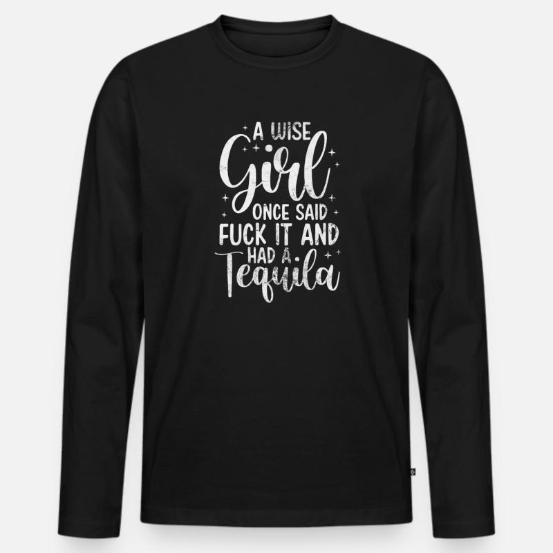 Tequila - Männer Premium Bio Langarmshirt - Schwarz