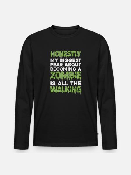 Zombie - Männer Premium Bio Langarmshirt - Schwarz