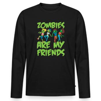 Zombie Zombie Hunter Zombie Apocalypse Cadeau - T-shirt manches longues Premium bio Homme - noir - Devant - Nico (187cm)