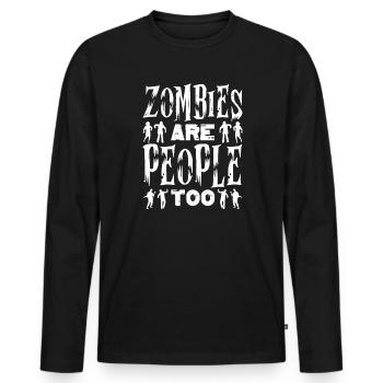 Zombie Zombie Hunter Zombie Apocalypse Cadeau - T-shirt manches longues Premium bio Homme - noir - Devant - Nico (187cm)