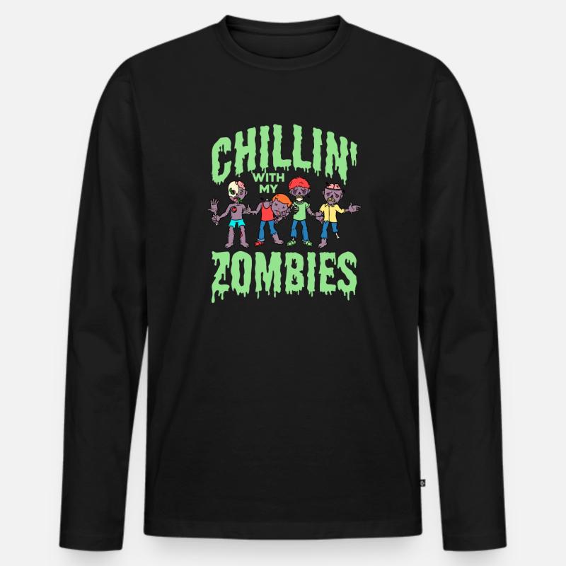 Zombie Zombie-Jäger Zombieapokalypse Geschenk - Männer Premium Bio Langarmshirt - Schwarz