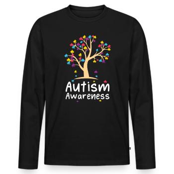Autism Awareness Day Autistic Gift - Men's Premium Organic Long Sleeve Shirt - black - Front - Nico (187cm)