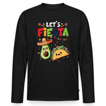 Avocado - Männer Premium Bio Langarmshirt - Schwarz - Vorne - Nico (187cm)
