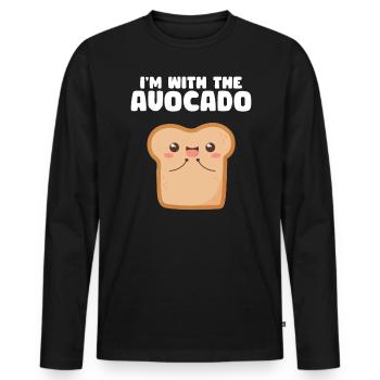 Avocado - Männer Premium Bio Langarmshirt - Schwarz - Vorne - Nico (187cm)