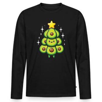 Avocado - Männer Premium Bio Langarmshirt - Schwarz - Vorne - Nico (187cm)