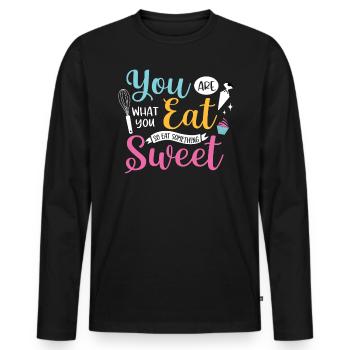 Bäcker Bäckerein Backwaren Backen Geschenk - Männer Premium Bio Langarmshirt - Schwarz - Vorne - Nico (187cm)