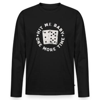 Black Jack Blackjack Kartenspiel Casino Geschenk - Männer Premium Bio Langarmshirt - Schwarz - Vorne - Nico (187cm)