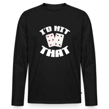 Black Jack - Männer Premium Bio Langarmshirt - Schwarz - Vorne - Nico (187cm)