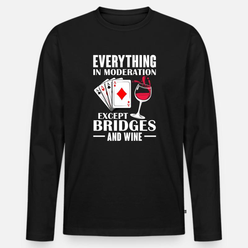 Bridge - Männer Premium Bio Langarmshirt - Schwarz