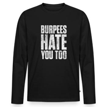 Burpees - Männer Premium Bio Langarmshirt - Schwarz - Vorne - Nico (187cm)