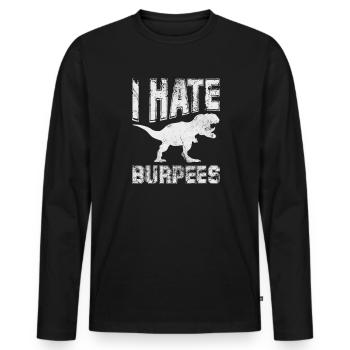 Burpees - Männer Premium Bio Langarmshirt - Schwarz - Vorne - Nico (187cm)