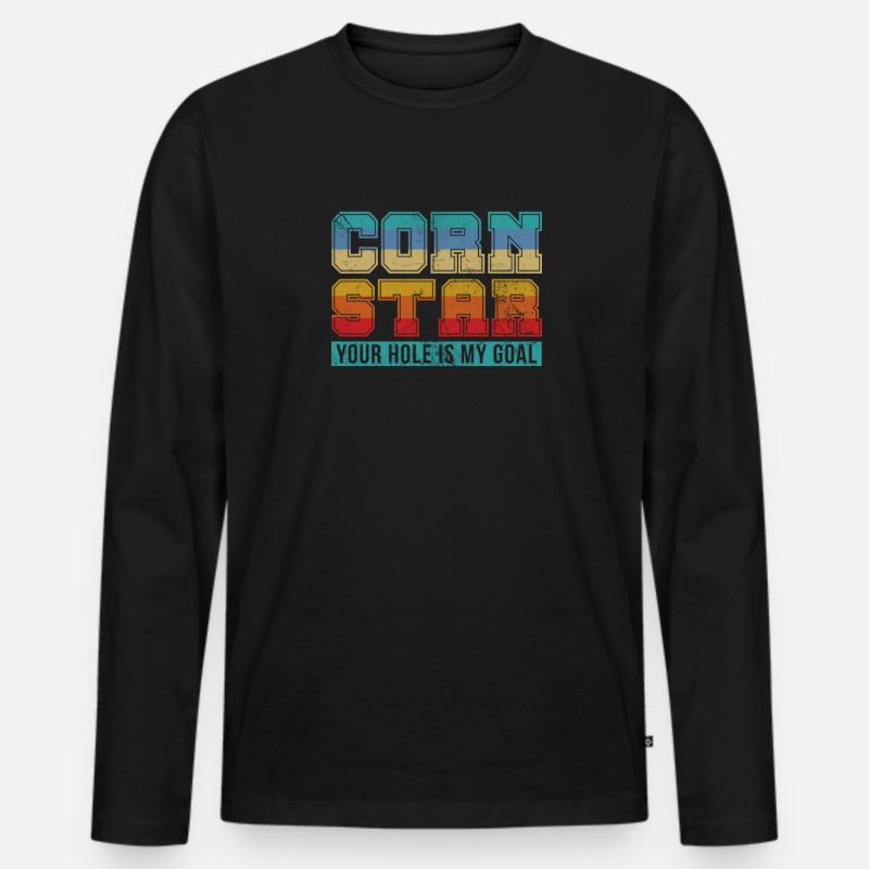 Cornhole - Männer Premium Bio Langarmshirt - Schwarz