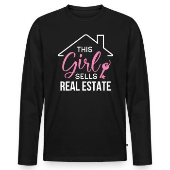Real Estate Agent Real Estate Agent Gift - Men's Premium Organic Long Sleeve Shirt - black - Front - Nico (187cm)
